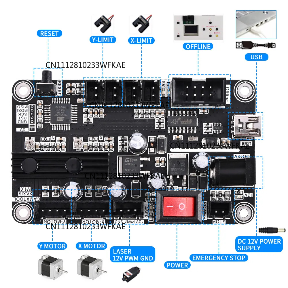 2-Axis Laser Engraver Control  - Controller Grbl Board ulasan dan harga